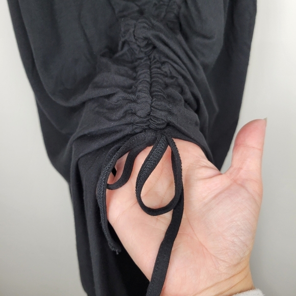 NWT Good American Ruched Adjustable Slit Maxi Dress Size Medium (2) in Black - Picture 10 of 14